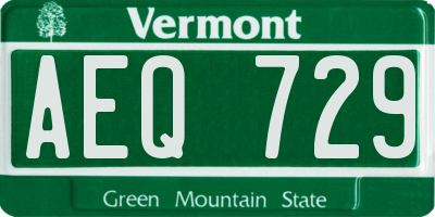 VT license plate AEQ729