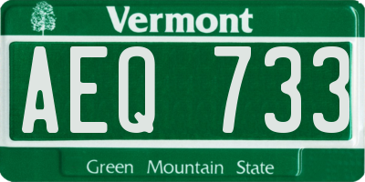 VT license plate AEQ733