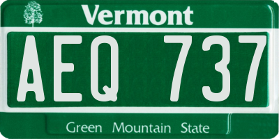 VT license plate AEQ737