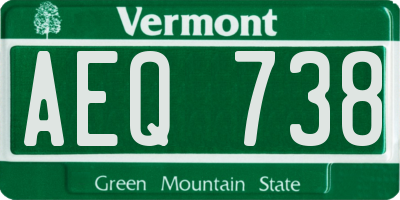 VT license plate AEQ738