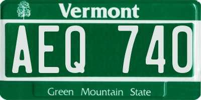 VT license plate AEQ740