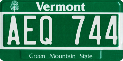 VT license plate AEQ744