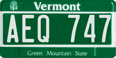 VT license plate AEQ747