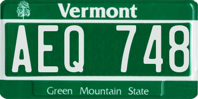 VT license plate AEQ748