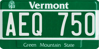 VT license plate AEQ750