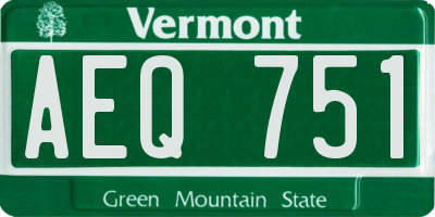 VT license plate AEQ751