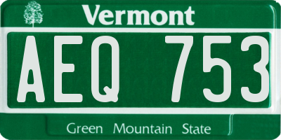 VT license plate AEQ753