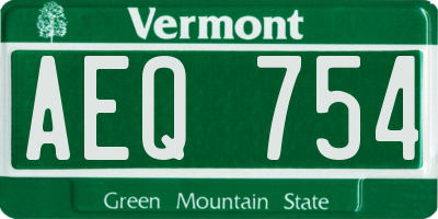 VT license plate AEQ754