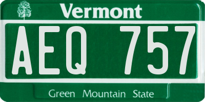 VT license plate AEQ757