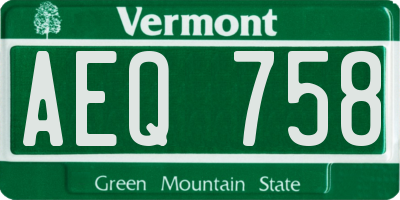 VT license plate AEQ758