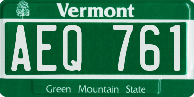VT license plate AEQ761