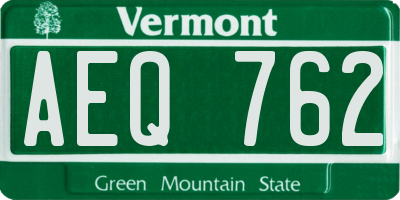 VT license plate AEQ762