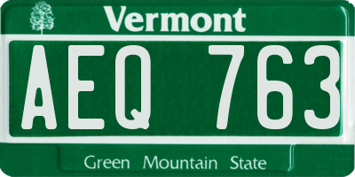 VT license plate AEQ763