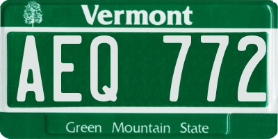 VT license plate AEQ772