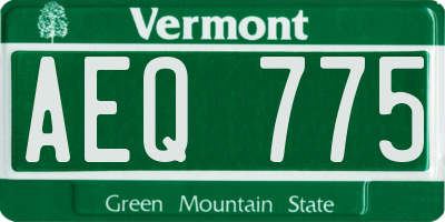 VT license plate AEQ775