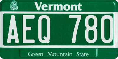 VT license plate AEQ780
