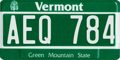 VT license plate AEQ784