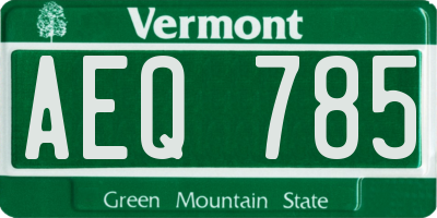 VT license plate AEQ785