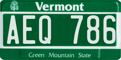 VT license plate AEQ786