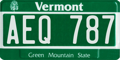 VT license plate AEQ787