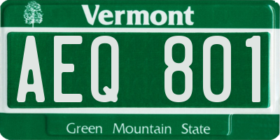 VT license plate AEQ801