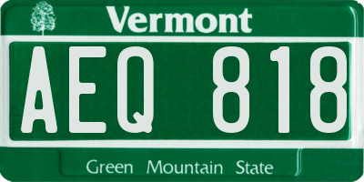 VT license plate AEQ818