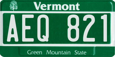 VT license plate AEQ821