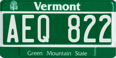 VT license plate AEQ822