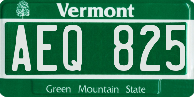 VT license plate AEQ825