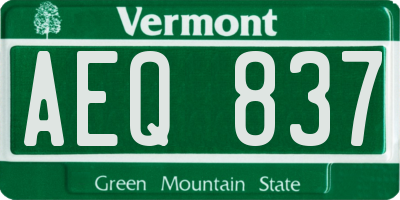 VT license plate AEQ837