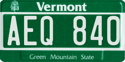 VT license plate AEQ840