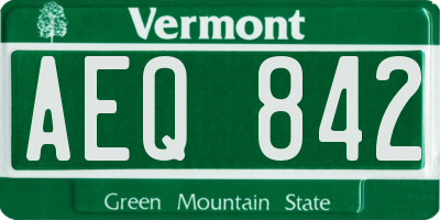 VT license plate AEQ842