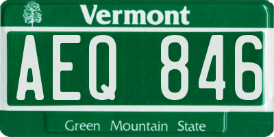 VT license plate AEQ846