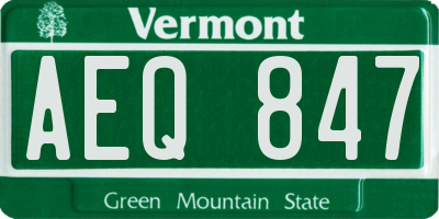 VT license plate AEQ847