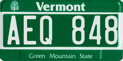 VT license plate AEQ848