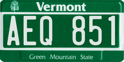 VT license plate AEQ851