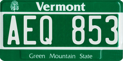 VT license plate AEQ853