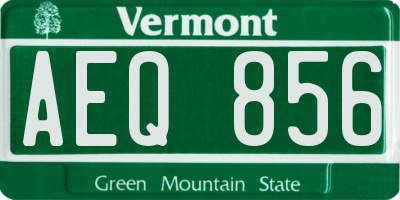 VT license plate AEQ856