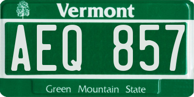 VT license plate AEQ857