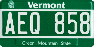 VT license plate AEQ858