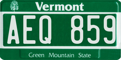 VT license plate AEQ859