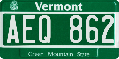 VT license plate AEQ862