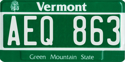 VT license plate AEQ863