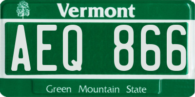 VT license plate AEQ866