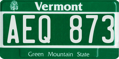 VT license plate AEQ873