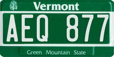 VT license plate AEQ877