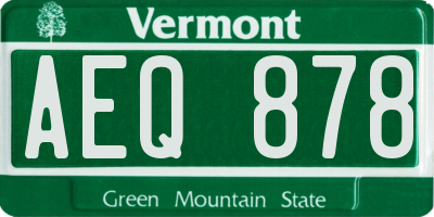 VT license plate AEQ878