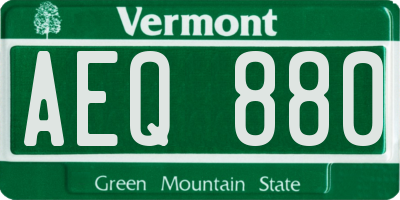 VT license plate AEQ880