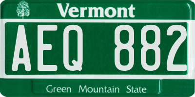 VT license plate AEQ882
