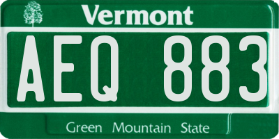 VT license plate AEQ883